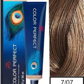 Tinte Color Perfect 7/07 Rubio Mediano Natural Marrón Wella Professional 60g