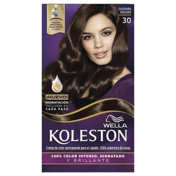 WELLA KOLESTON COLOR PERMANENTE 100% COBERTURA DE CANAS/ KIT 30  CASTAÑO OSCURO  MEXLA/50G