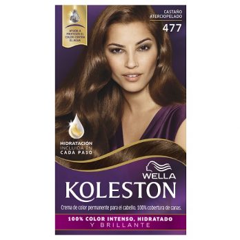 WELLA KOLESTON COLOR PERMANENTE 100% COBERTURA DE CANAS/ KIT 477   CASTAÑO ATERCIOPELADO  MEXLA/50G