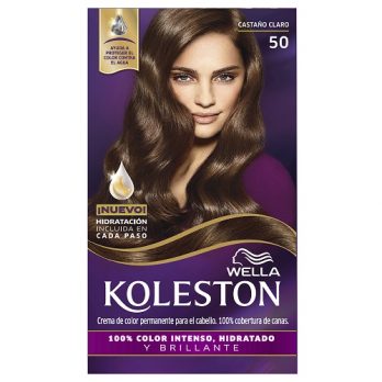 WELLA KOLESTON COLOR PERMANENTE 100% COBERTURA DE CANAS/ KIT 50  CASTAÑO CLARO  MEXLA/50G