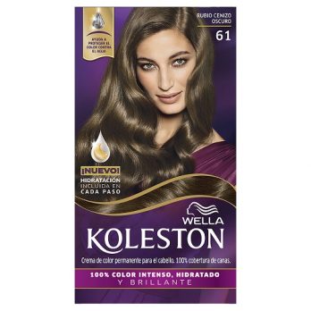 WELLA KOLESTON COLOR PERMANENTE 100% COBERTURA DE CANAS/ KIT 61 RUBIO CENIZO OSCURO MEXLA/50G