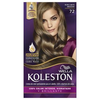 WELLA KOLESTON COLOR PERMANENTE 100% COBERTURA DE CANAS/ KIT 72 RUBIO MATE MED. MEXLA/50G