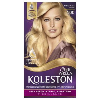 WELLA KOLESTON COLOR PERMANENTE 100% COBERTURA DE CANAS/ KIT 100  RUBIO ULTRA CLARO CLARO MEXLA/50G