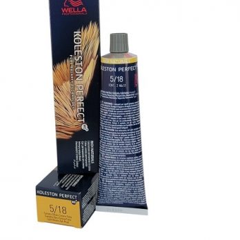 WELLA KOLESTON  PERFECT ME+/RICH NATURALS/ COLOR CREMA PERMANENTE 5/18  CASTAÑO CLARO CENIZA PERLA   60 ML