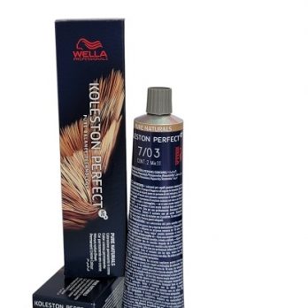 WELLA KOLESTON PERFECT ME+/PURE NATURALS/ COLOR CREMA PERMANENTE  7/03 RUBIO MEDIO  NATURAL  DORADO 60 ML