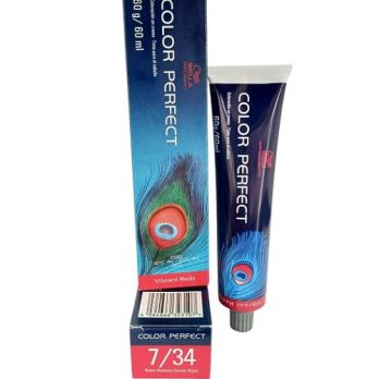 TINTE COLOR PERFECT WELLA PROFESSIONALS/ VIBRANT REDS/ COLORACION EN CREMA 7/34 RUBIO MEDIANO DORADO ROJIZO   60 ML