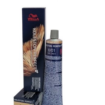 WELLA KOLESTON PERFECT ME+/PURE NATURALS/ COLOR CREMA PERMANENTE 8/01 RUBIO CLARO NATURAL CENIZA 60 ML