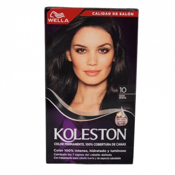 WELLA KOLESTON COLOR PERMANENTE 100% COBERTURA DE CANAS/ KIT 10 NEGRO INFINITO    MEXLA/50G