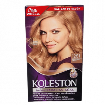 WELLA KOLESTON COLOR PERMANENTE 100% COBERTURA DE CANAS/ KIT 1281   RUBIO DORADO  ESPECIAL  MEXLA/50G