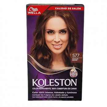 WELLA KOLESTON COLOR PERMANENTE 100% COBERTURA DE CANAS/ KIT 577  CHOCOLATE OBSESION  MEXLA/50G