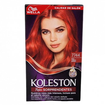 WELLA KOLESTON COLOR PERMANENTE 100% COBERTURA DE CANAS/ KIT 7744   ROJO COBRIZO INTENSO  MEXLA/50G