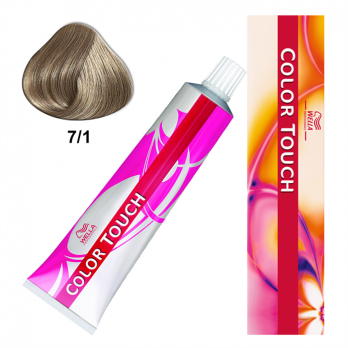 TINTE COLOR TOUCH – 7/1  Rubio medio y ceniza  Wella Professional. 60 ml