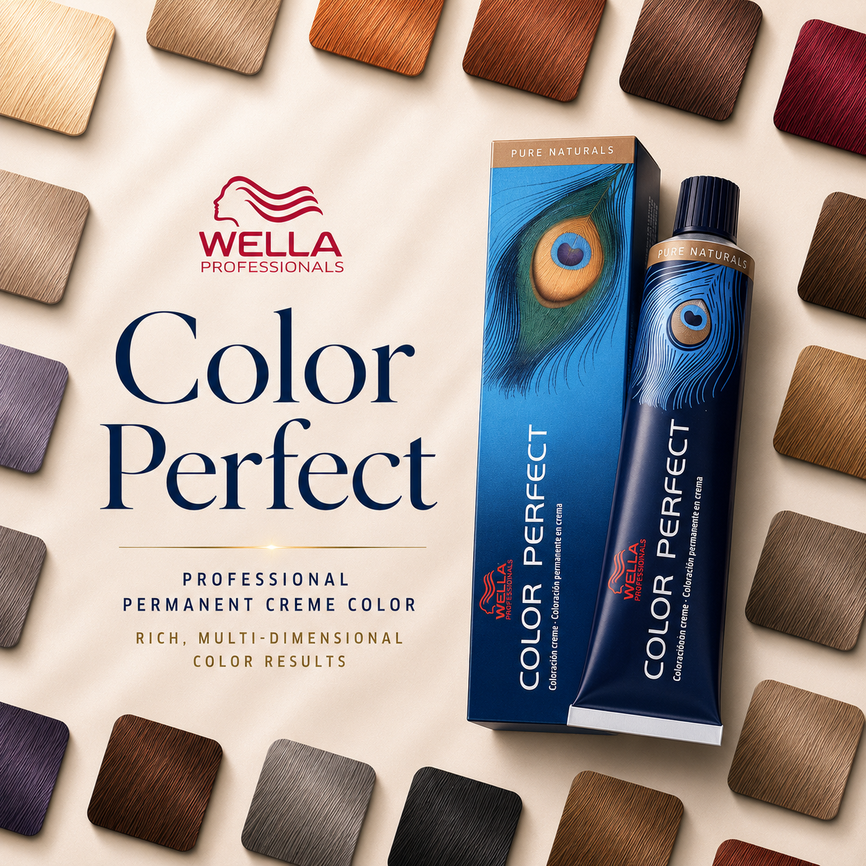 Wella Professionals Color Perfect, caja con muestrario de tonos
